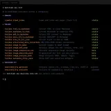 Terminal showing the SKU catalog with 15 workflow types and plain-text status indicators across three categories