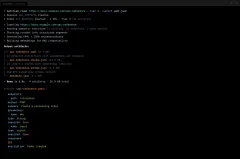 Terminal showing BatchLab converting a data-heavy API reference page into structured YAML with endpoint definitions and JSON chunks with embeddings