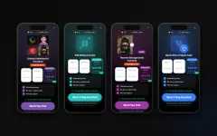 Subscription paywall screens across four portfolio apps showing the shared paywall pattern with app-specific branding, pricing, and benefit-driven headlines