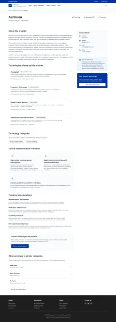 Solution provider detail page