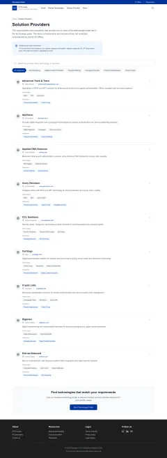 Solution providers listing